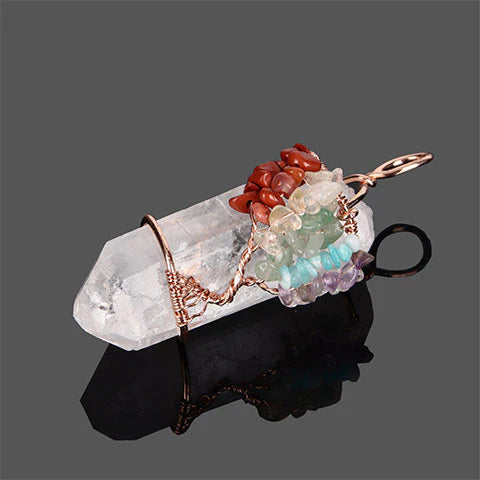 Pendentif Arbre de Vie en Cristal de Roche Naturel