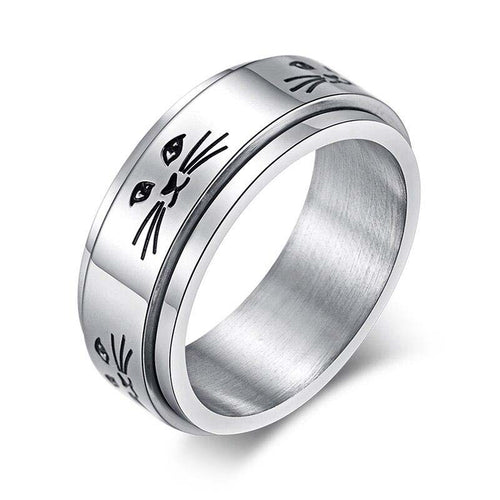 Bague Anti-Stress Chat : Élégance Zen pour Moments Apaisés