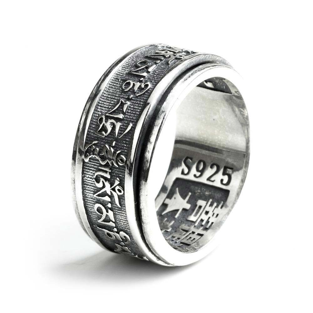 Bague Anti-Stress Om Mani Padme Hum en Argent