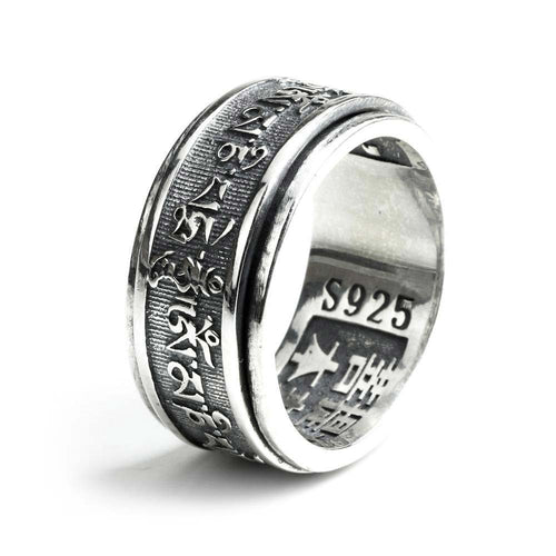 Bague Anti-Stress Om Mani Padme Hum en Argent