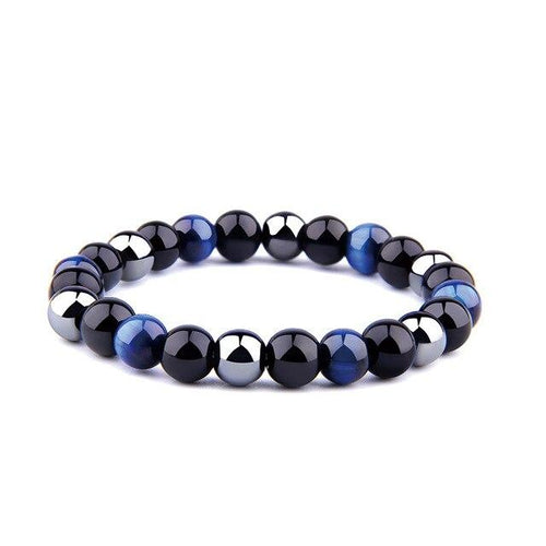 Bracelet Anti-Stress Lapis Lazuli, Obsidienne Noire, Hématite