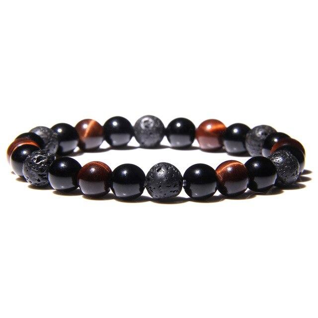 Bracelet Anti-Stress Onyx et Oeil de Tigre