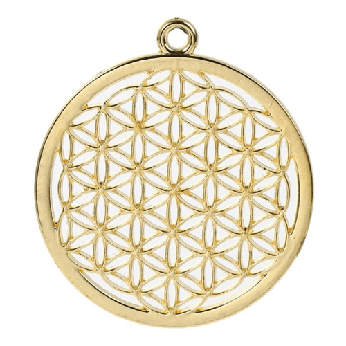 Éclat Divin : Pendentif Fleur de Vie en Or Plaqué Luxueux