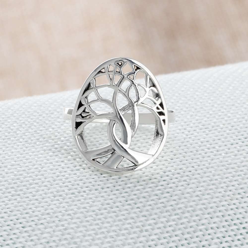 Bague Anti-Stress Arbre de Vie en Argent Massif