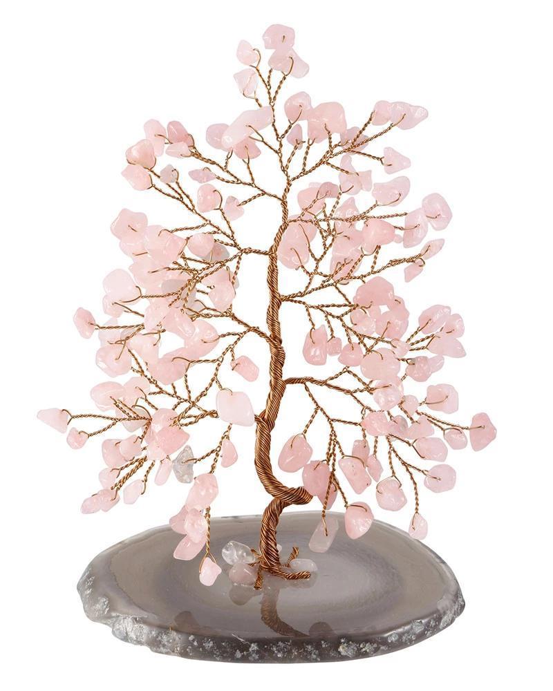 Décoration Arbre de Vie en Quartz Rose