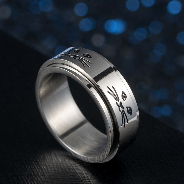 Bague Anti-Stress Chat : Élégance Zen pour Moments Apaisés