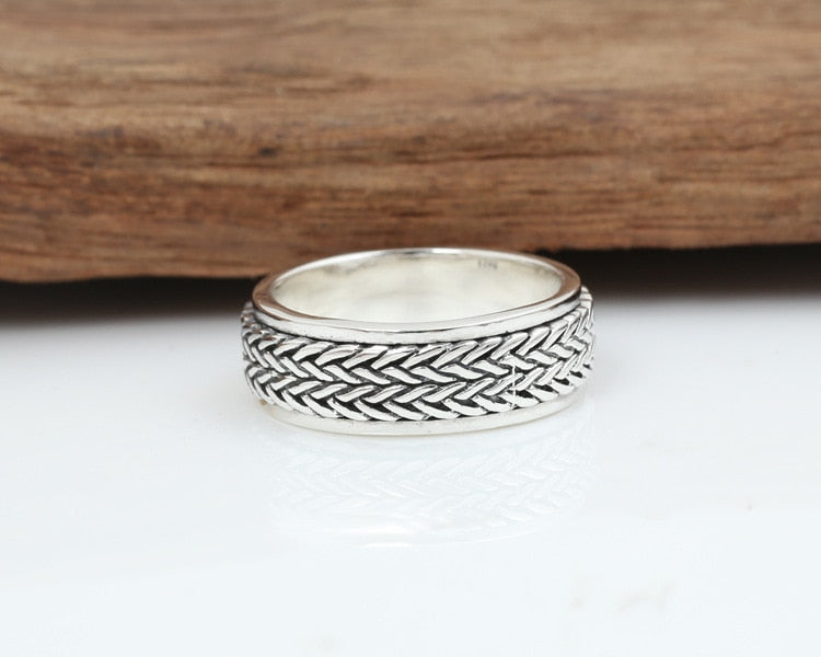 Bague Anti-Stress Tresses en Argent