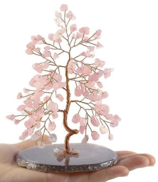 Décoration Arbre de Vie en Quartz Rose