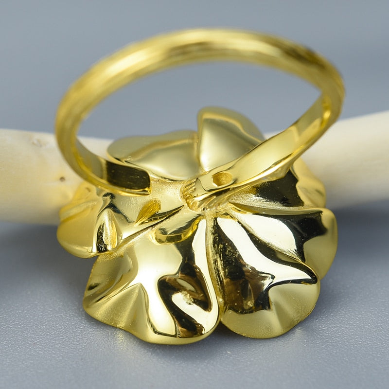 Bague Anti-Stress Fleur de Lotus Réglable en Argent Pur