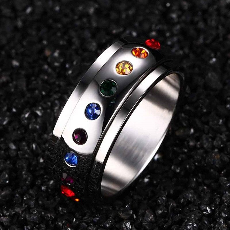 Bague Anti-Stress Arc-en-Ciel : Équilibre et Sérénité à Votre Portée