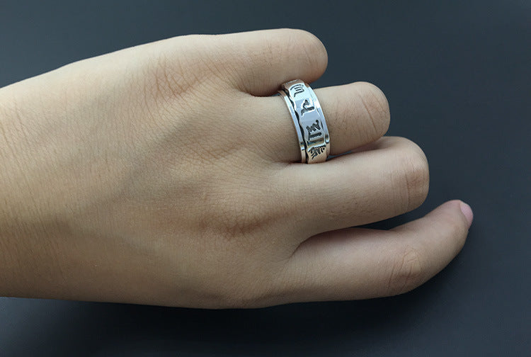 Bague Anti-Stress Tibétaine en Argent