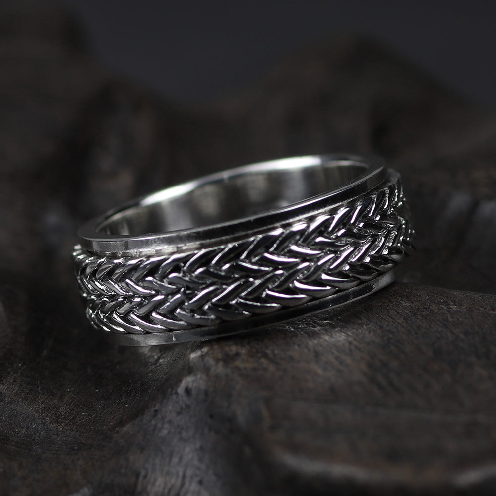 Bague Anti-Stress Tresses en Argent