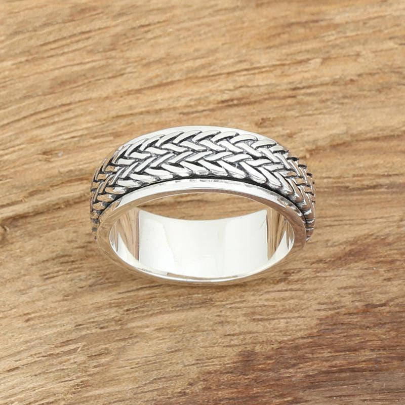 Bague Anti-Stress Tresses en Argent