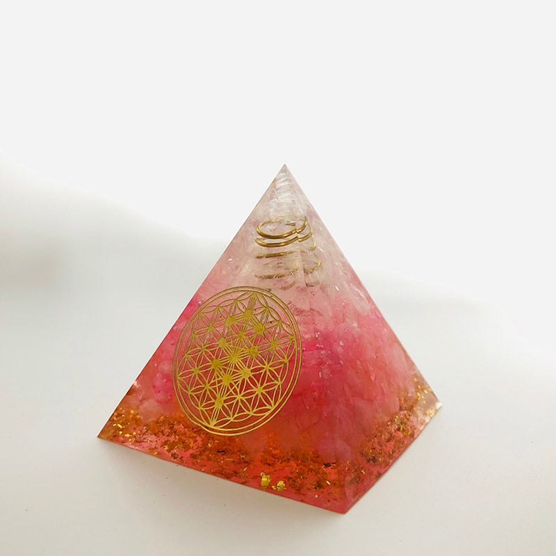 Orgonite Pyramide Fleur de Vie en Métal Puissante