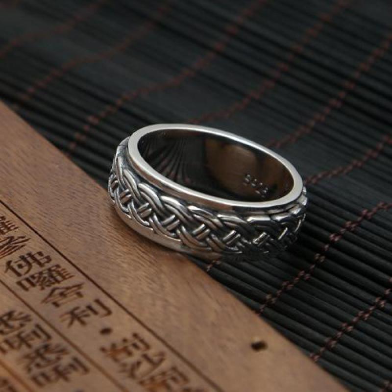 Bague Anti-Stress Anneau Tressé (Argent)