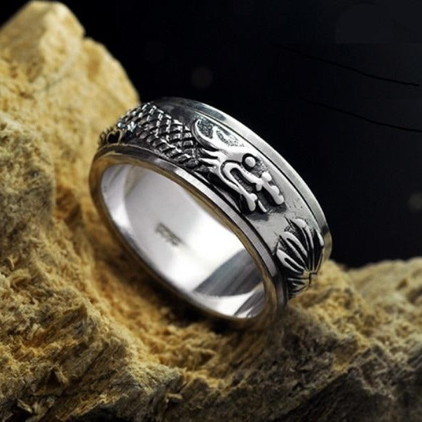 Bague Anti-Stress Dragon en Argent