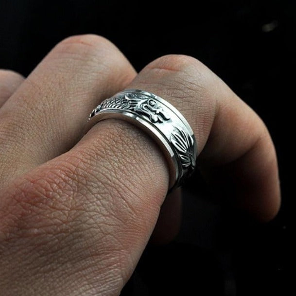 Bague Anti-Stress Dragon en Argent