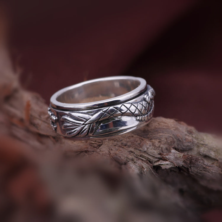 Bague Anti-Stress Dragon en Argent