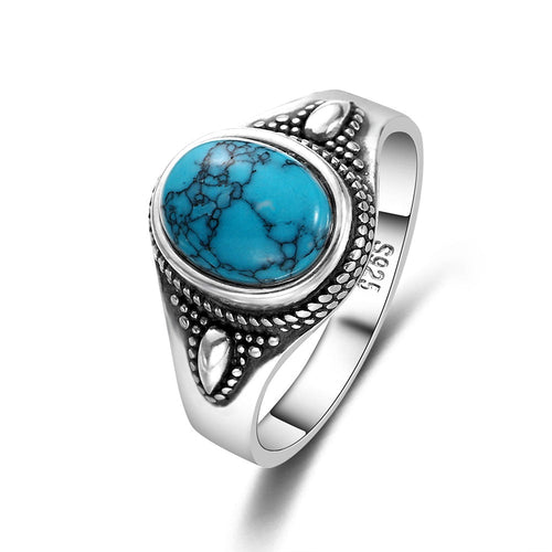 Élégante Bague Zen Argent et Turquoise: Raffinement Pur et Sérénité