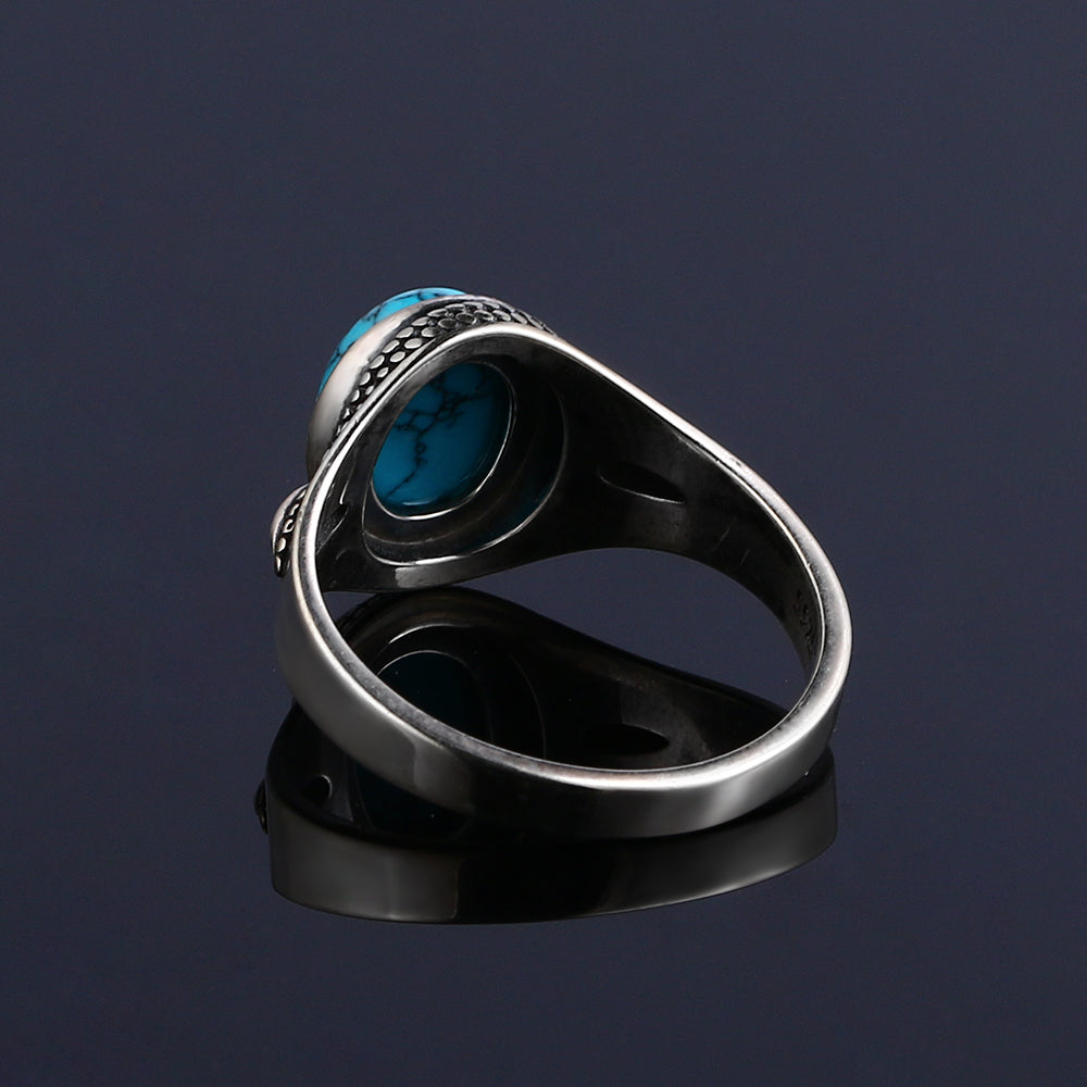 Élégante Bague Zen Argent et Turquoise: Raffinement Pur et Sérénité