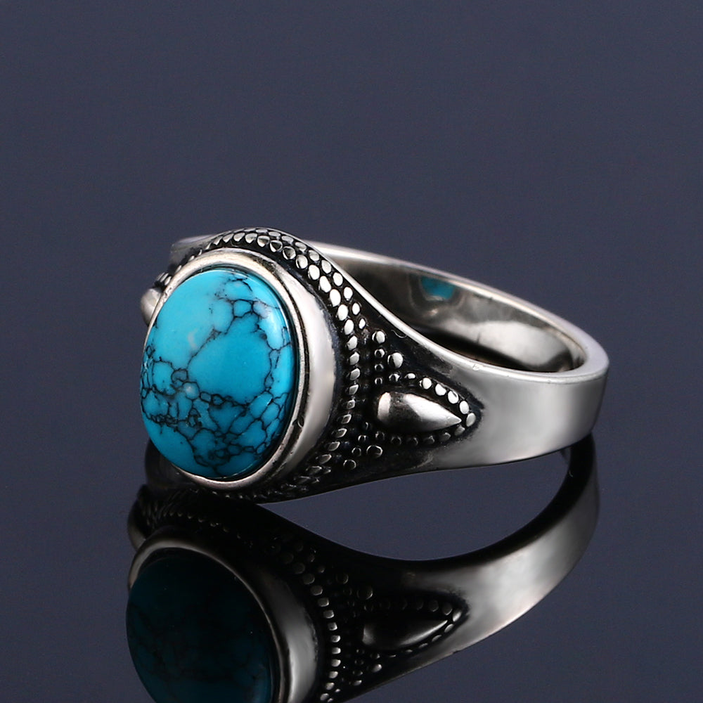 Élégante Bague Zen Argent et Turquoise: Raffinement Pur et Sérénité