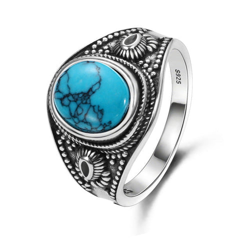 Bague Zen Argent Turquoise - Élégance et Sérénité au Naturel