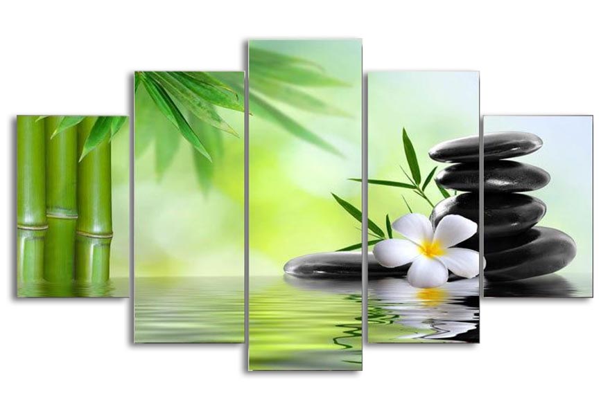 Tableau Zen Bamboo et Galets - Œuvre d'Art pour la Sérénité