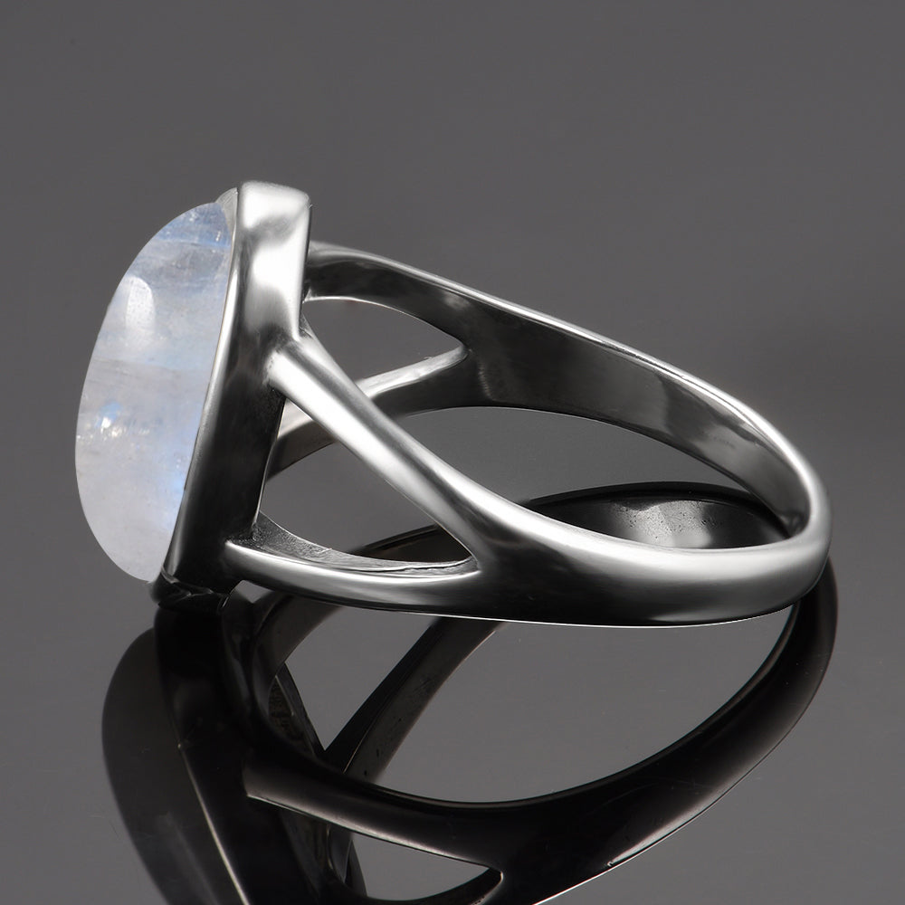 Bague Zen Pierre de Lune Blanche : Élégance et Sérénité au Quotidien