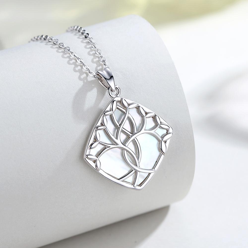 Collier Arbre de Vie Argent Bleu Nacre