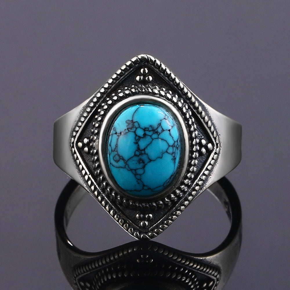 Bague Zen Argent Turquoise Élégance Éthnique