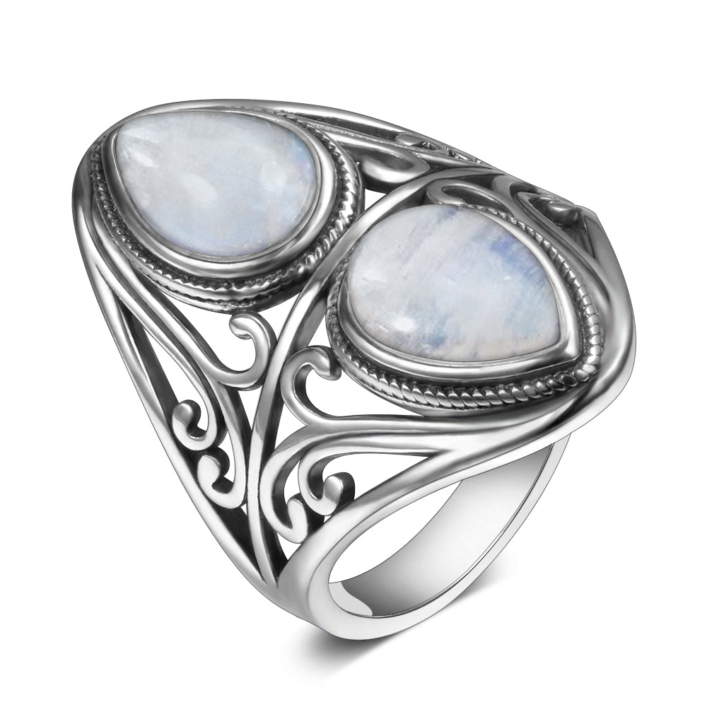 Bague Argent Zen avec Pierre de Lune : Élégance et Sérénité