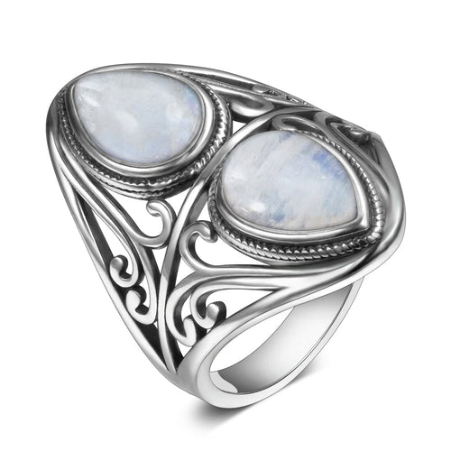 Bague Argent Zen avec Pierre de Lune : Élégance et Sérénité