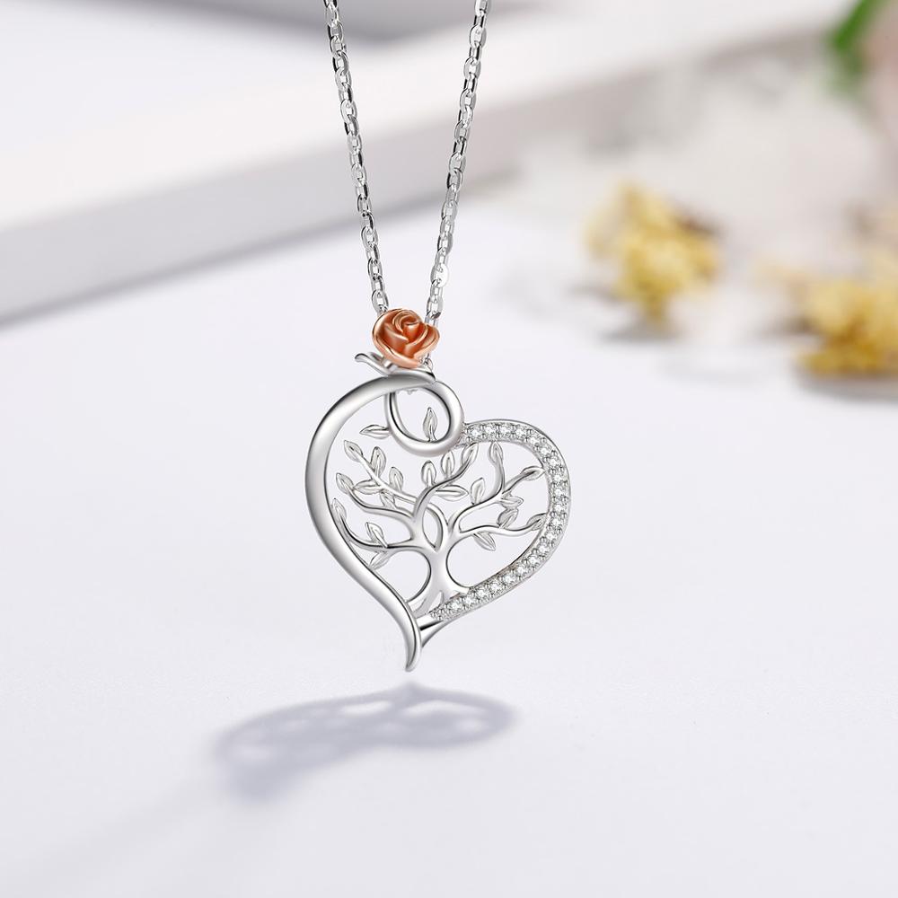 Pendentif Arbre de Vie Coeur de Rose
