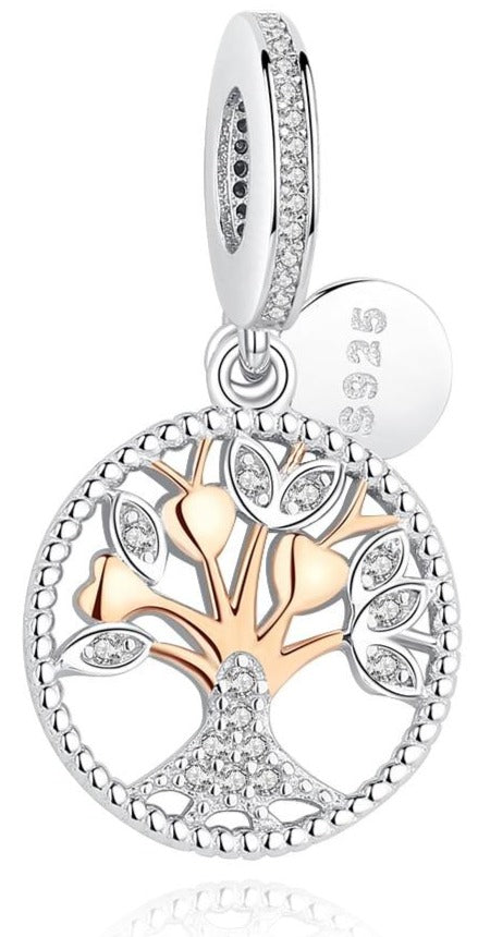 Collier Arbre de Vie Fleurs Dorées en Argent et Or