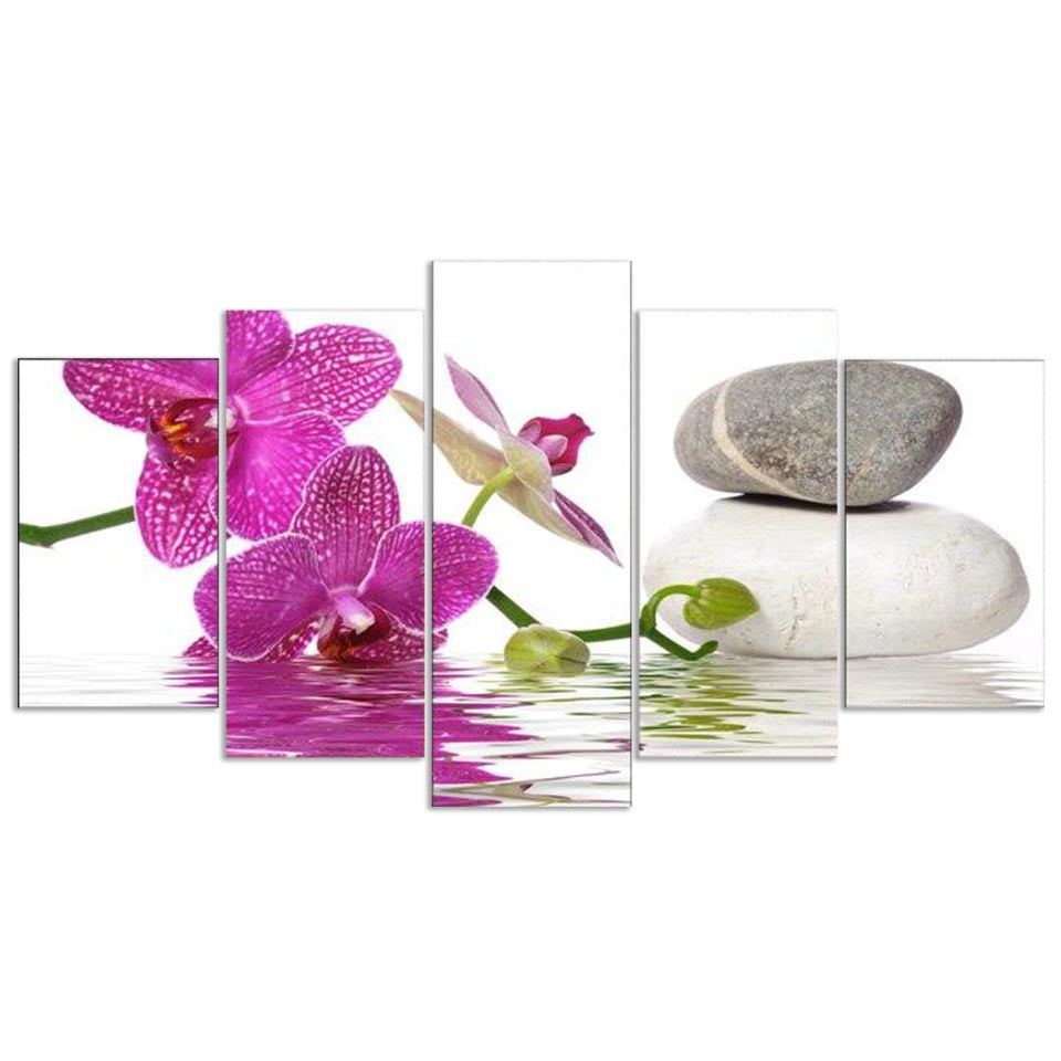Tableau Zen Orchidée pour une Évasion et Harmonie Intérieure