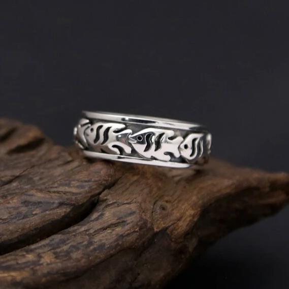 Bague Anti-Stress Poisson Argent