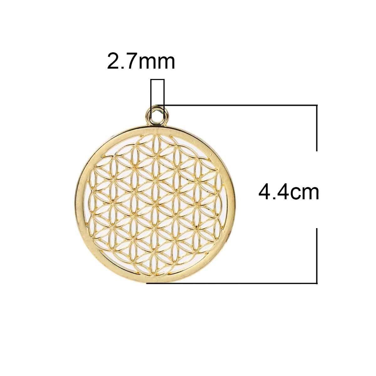 Éclat Divin : Pendentif Fleur de Vie en Or Plaqué Luxueux