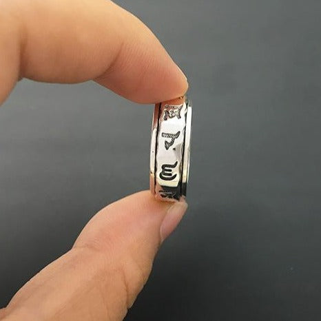 Bague Anti-Stress Tibétaine en Argent