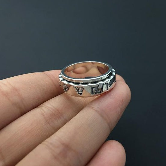 Bague Anti-Stress Tibétaine en Argent