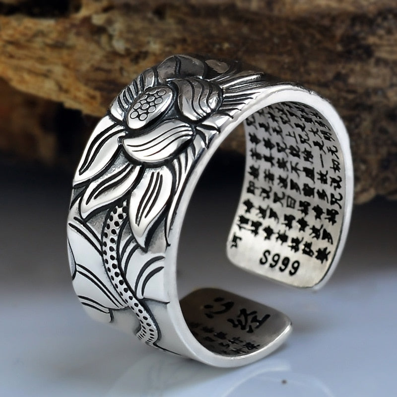 Bague Argent Lotus Anti-Stress