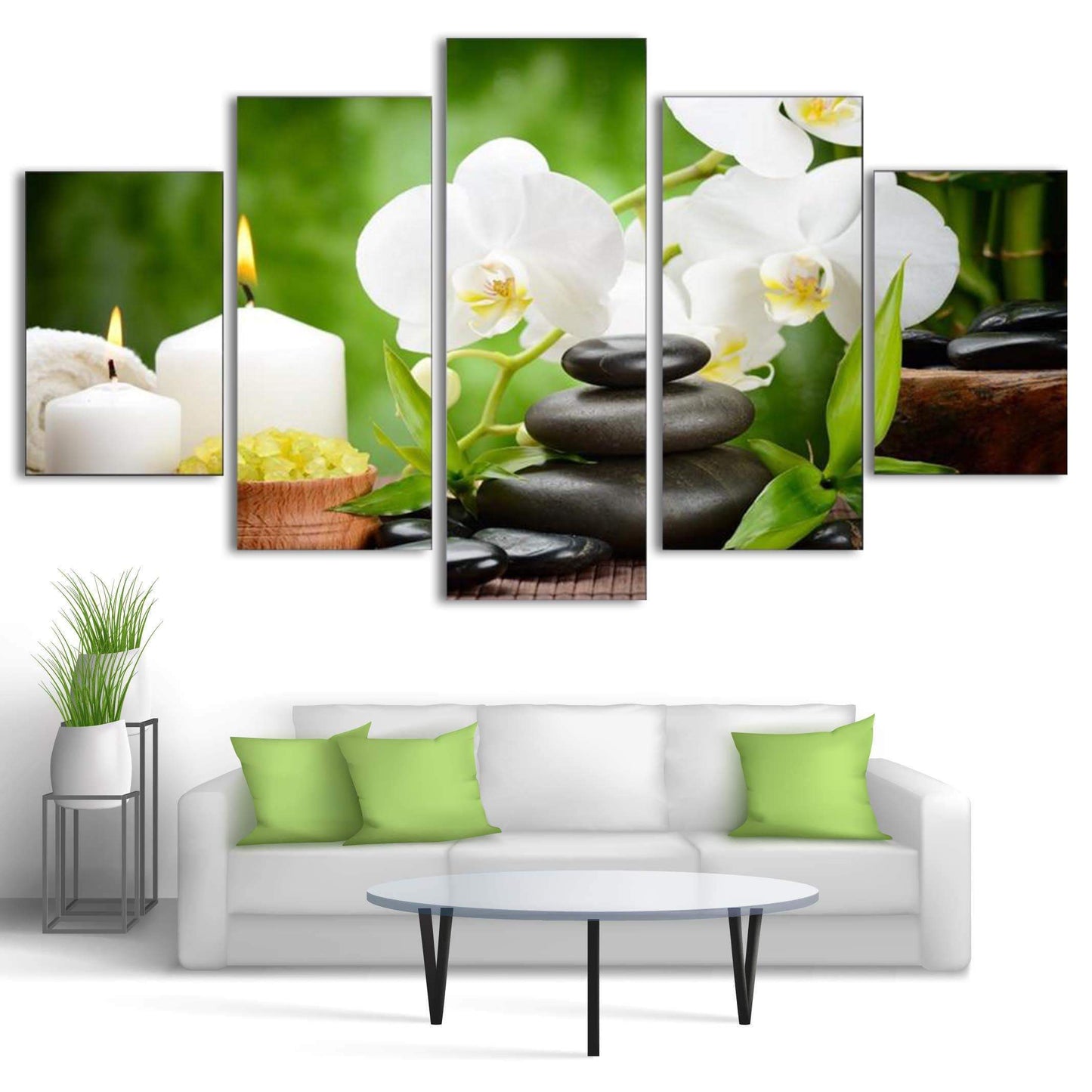 Tableau Zen Bougies Galets - Ambiance Relaxante et Élégance Naturelle