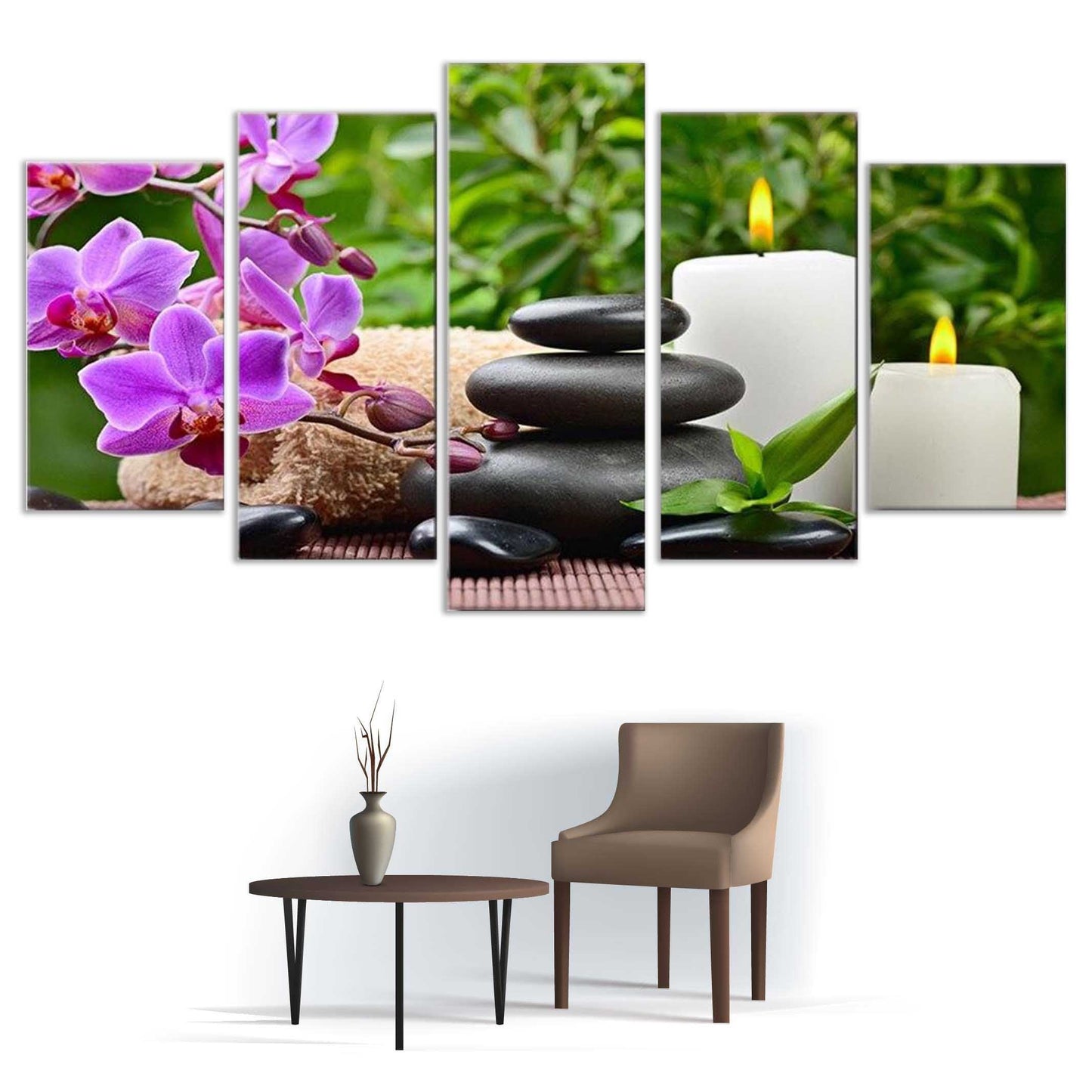 Tableau Zen Galet Bougie - Ambiance Apaisante et Élégante