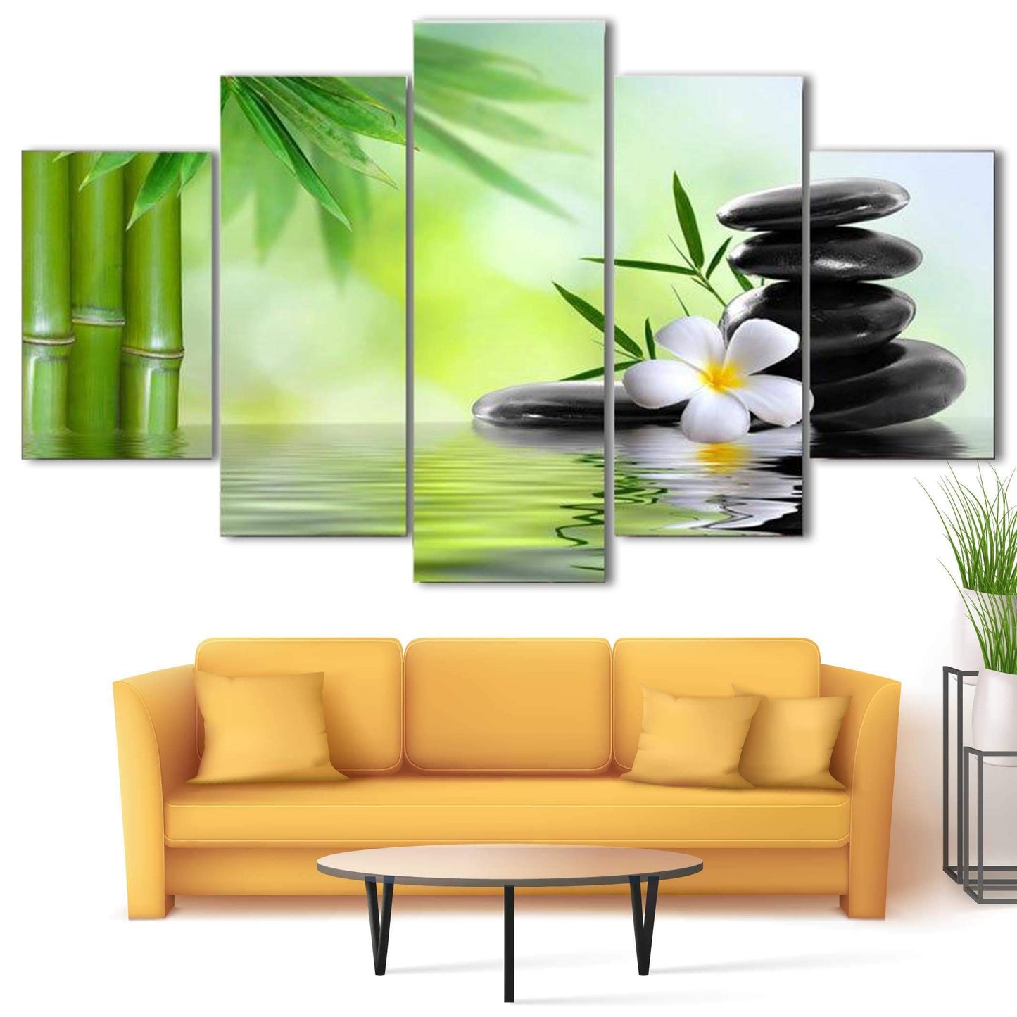 Tableau Zen Bamboo et Galets - Œuvre d'Art pour la Sérénité