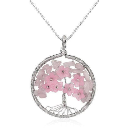 Collier Arbre de Vie avec Pierre Naturelle