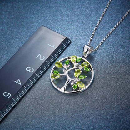 Collier Arbre de Vie Élégance - Bijou en Argent Sterling avec Topazes Naturelles