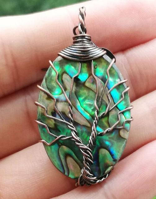 Pendentif Arbre de Vie Coquillage Élégance et Symbolisme Divin
