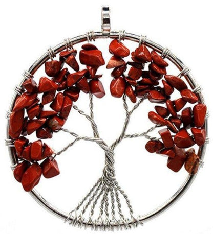 Collier Arbre de Vie Onyx Rouge