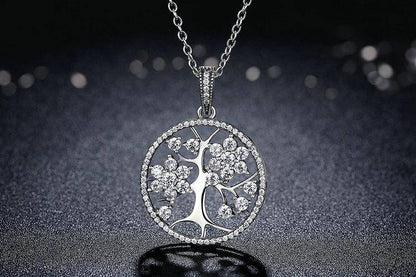 Collier Arbre de Vie Argent Cristallin
