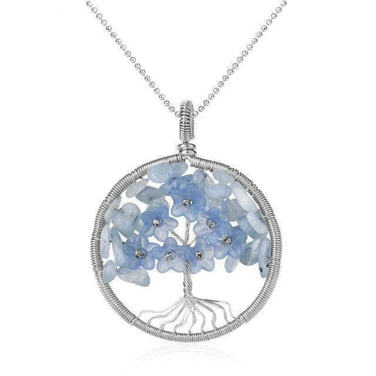 Collier Arbre de Vie avec Pierre Naturelle