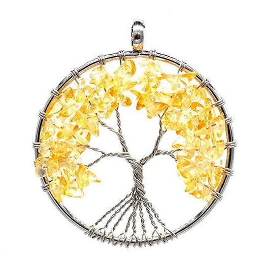 Éclat Divin : Collier Arbre de Vie Solaire Lumineux